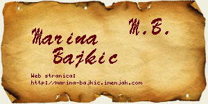 Marina Bajkić vizit kartica